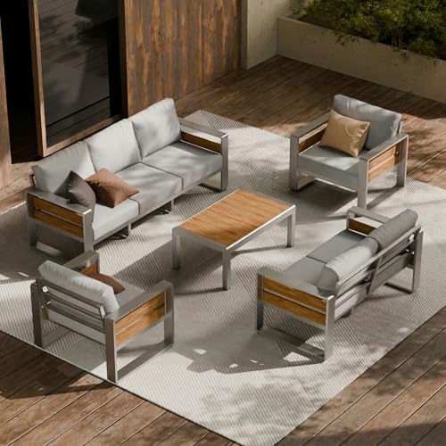 ZANDOR Aluminum Outdoor Patio Conversation Furniture Set