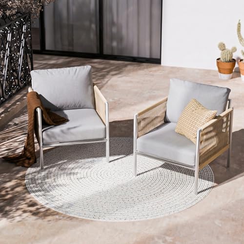 ZANDOR Aluminum Outdoor Patio Furniture 2 Pcs Armchair
