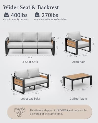 ZANDOR Aluminum Outdoor Patio Furniture Set