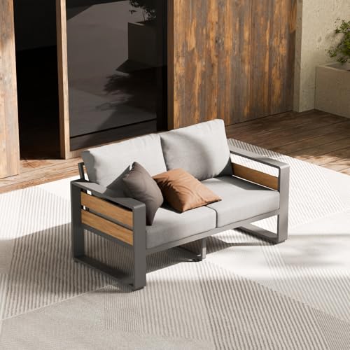 ZANDOR Outside Aluminum Lawn Furniture - 1 Pcs Loveseat